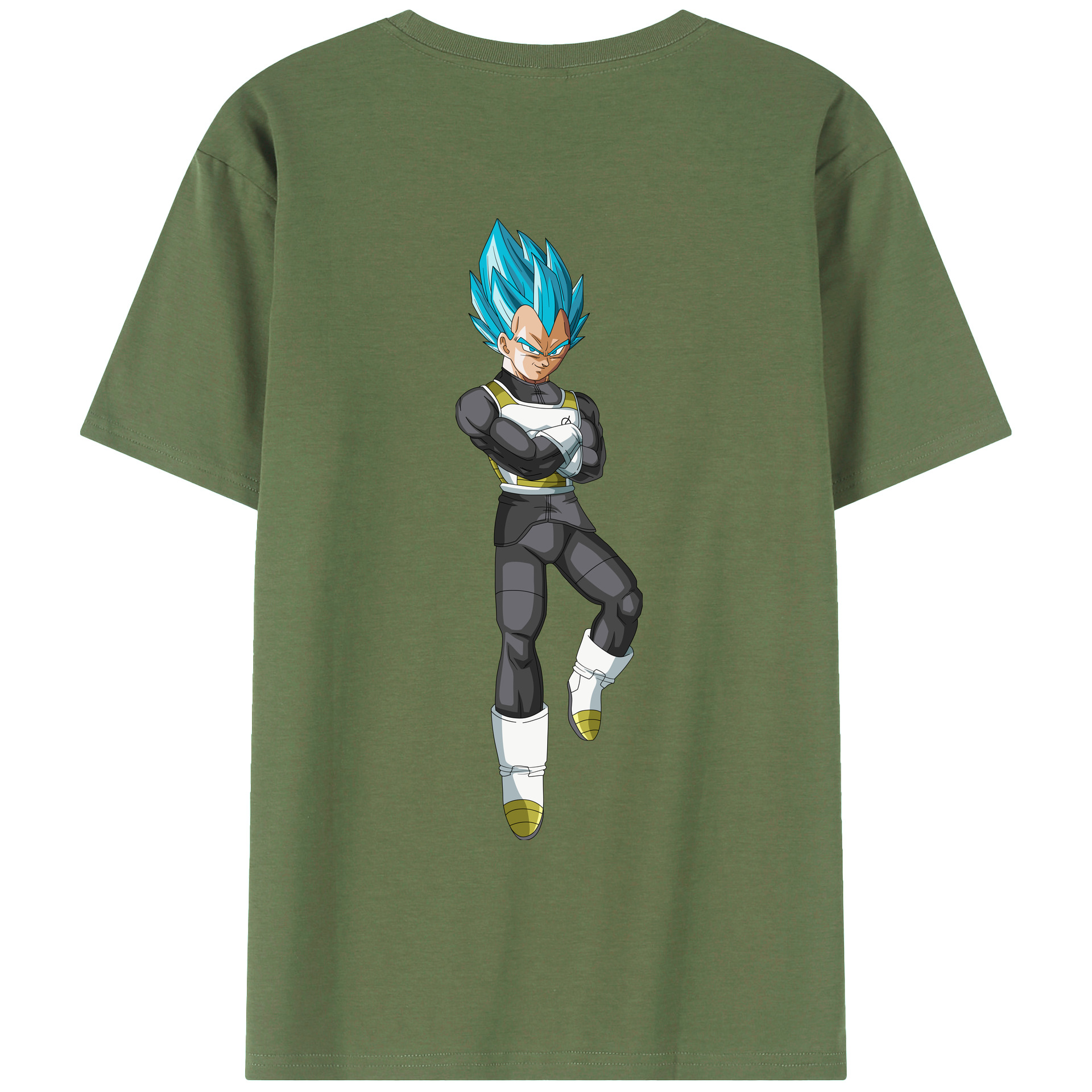 （画像用） ドラゴンボール ベジータ四世（Bejīta Yonsei）DRAGON BALL Vegeta IV 綿100％ メンズ半袖Tシャツ（バックプリント） 通気性